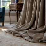 Heavy curtain fabric pooling on floor