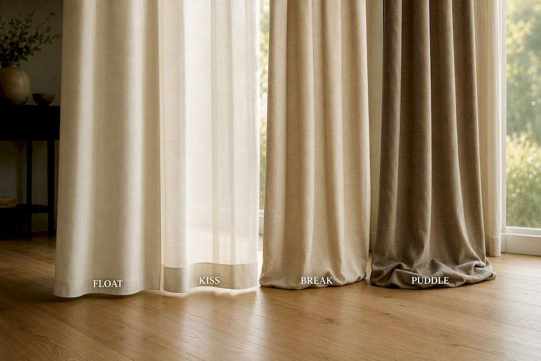 Curtain panels showing finish length styles