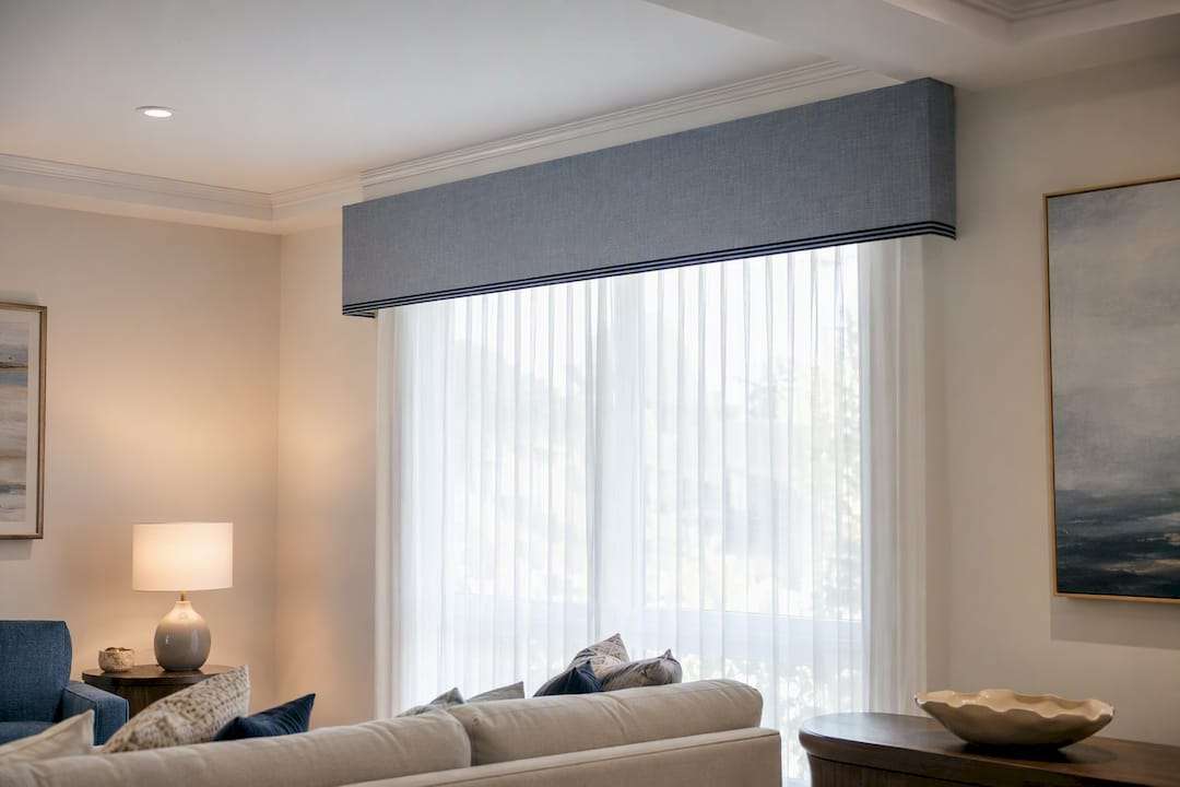 Valance above window showing ideal height and ceiling space