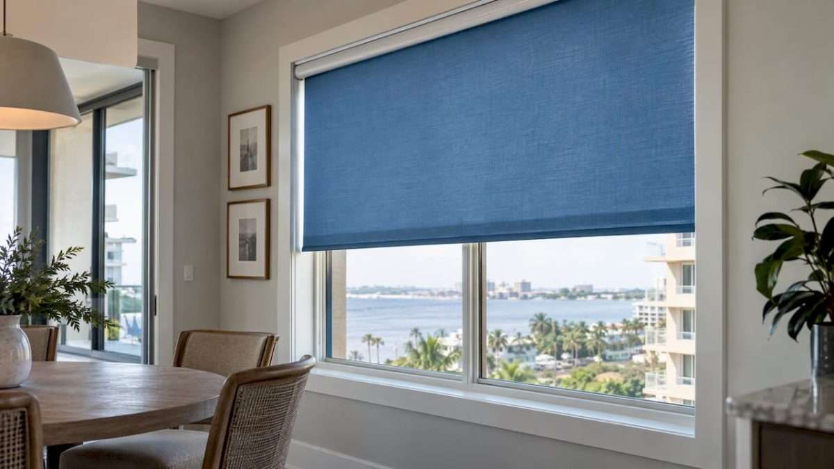 Motorized roller shade in a home