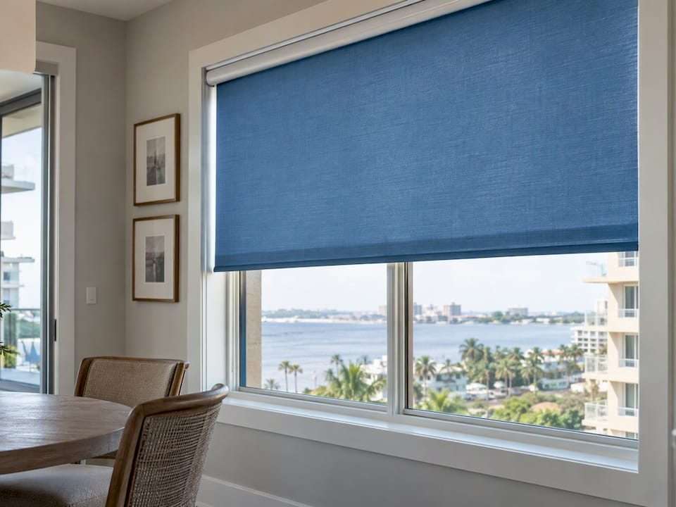 Motorized roller shade in a home