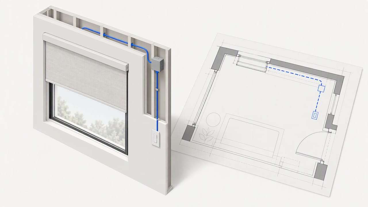 Plan showing shade conduit and switch locations