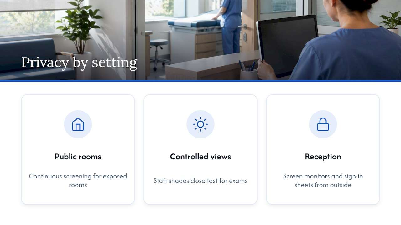Privacy approaches for three healthcare space types